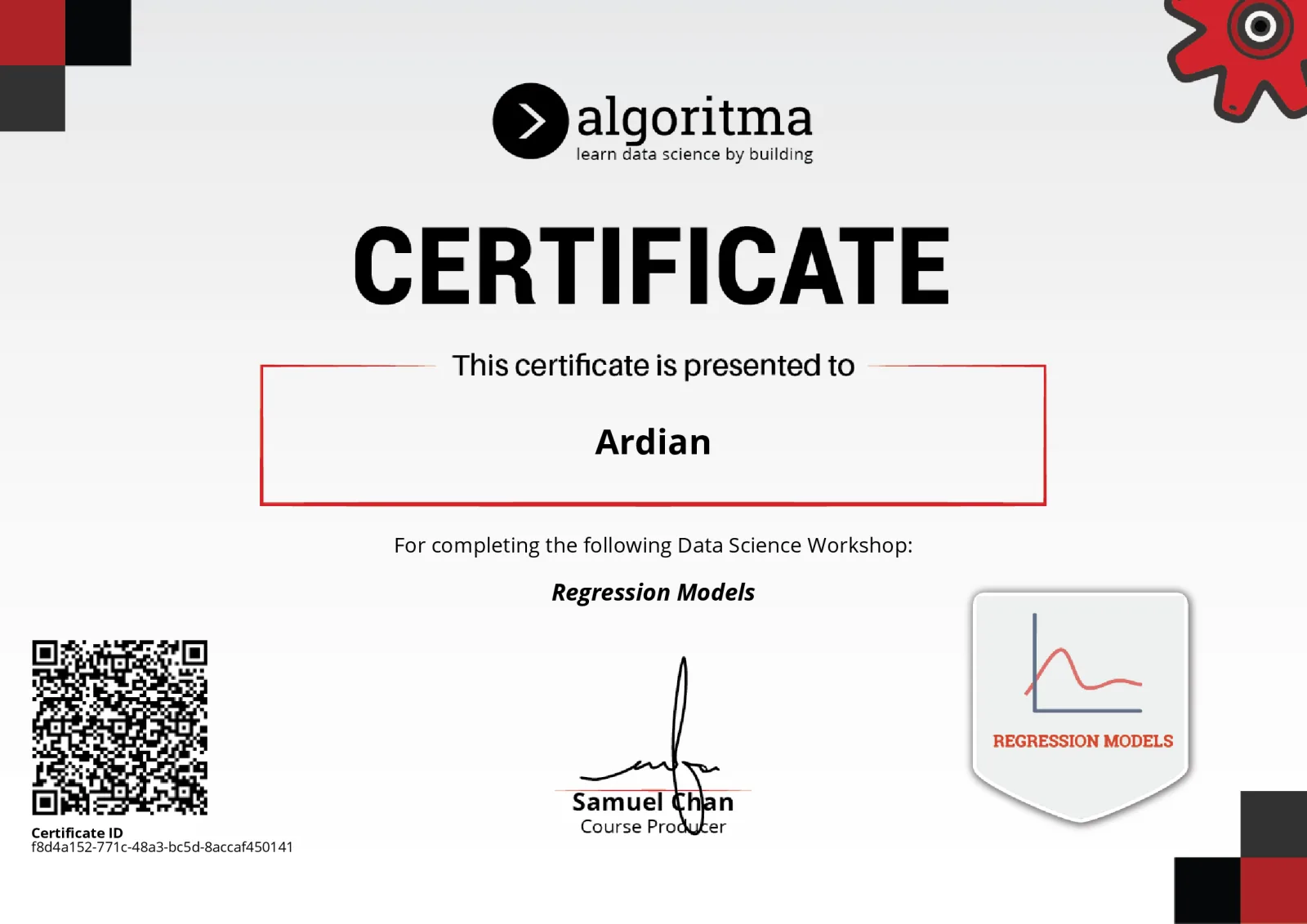 Regression Models certificate